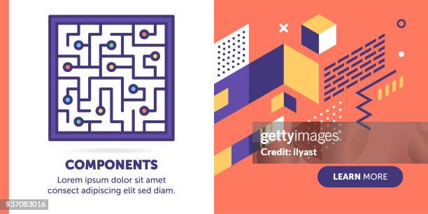 components banner - integrated systems icon stock illustrations