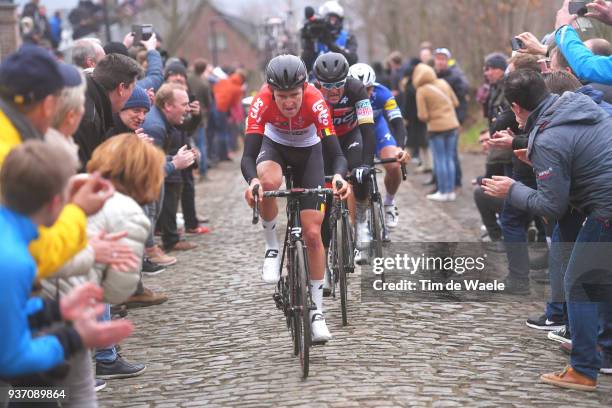 Tiesj Benoot of Belgium and Team Lotto Soudal / Greg Van Avermaet of Belgium and Team BMC Racing Team / Philippe Gilbert of Belgium and Team...