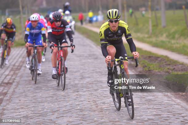 Matteo Trentin of Italy and Team Mitchelton-Scott / Jurgen Roelandts of Belgium and Team BMC Racing Team / Philippe Gilbert of Belgium and Team...