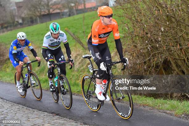 Pim Ligthart of The Netherlands and Team Roompot - Nederlandse Loterij / Peter Sagan of Slovakia and Team Bora-Hansgrohe / Philippe Gilbert of...