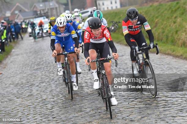 Tiesj Benoot of Belgium and Team Lotto Soudal / Greg Van Avermaet of Belgium and Team BMC Racing Team / Philippe Gilbert of Belgium and Team...