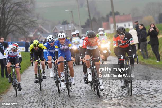 Tiesj Benoot of Belgium and Team Lotto Soudal / Greg Van Avermaet of Belgium and Team BMC Racing Team / Philippe Gilbert of Belgium and Team...