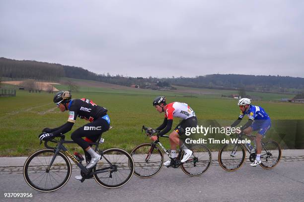 Greg Van Avermaet of Belgium and Team BMC Racing Team / Tiesj Benoot of Belgium and Team Lotto Soudal / Philippe Gilbert of Belgium and Team...