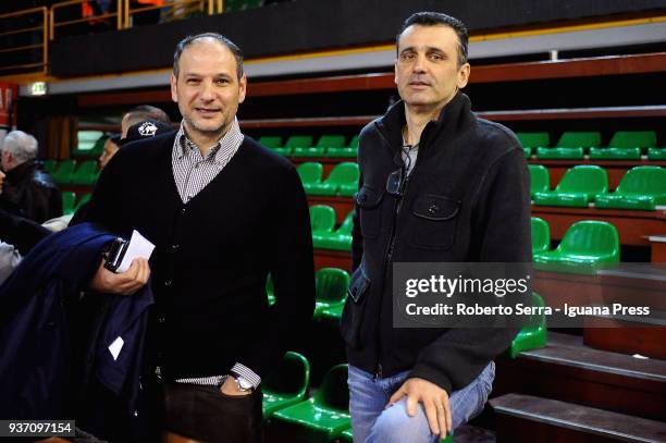 Ferdinando Gentile father of brothers Stefano and Alessandro Gentile players of Segafredo meets Roberto Vitali father of brothers Luca and Michele...