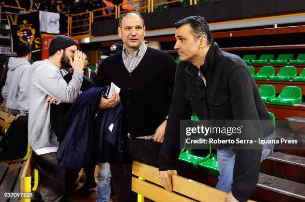 Ferdinando Gentile father of brothers Stefano and Alessandro Gentile players of Segafredo meets Roberto Vitali father of brothers Luca and Michele...