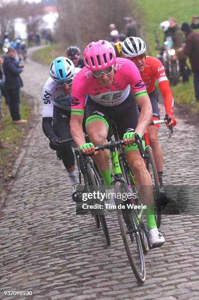 Sep Vanmarcke of Belgium and Team EF Education First-Drapac p/b Cannondale / Oude Kwaremont / during the 61st E3 Harelbeke 2018 a 206,4km race from...