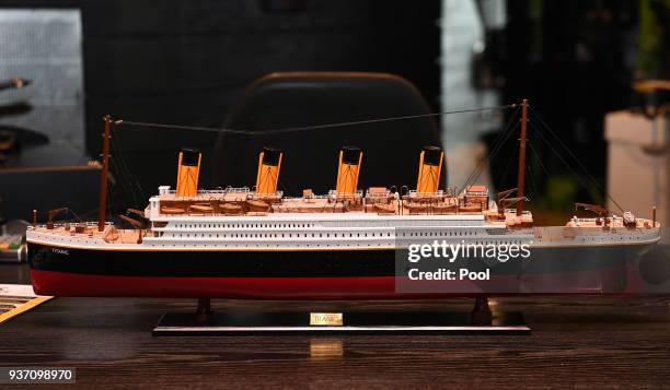 Prince Harry and Meghan Markle during a visit to Titanic Belfast maritime museum on March 23, 2018 in Belfast, Nothern Ireland.