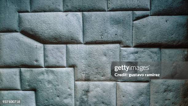 stone wall in inca culture temple - inca empire fotografías e imágenes de stock