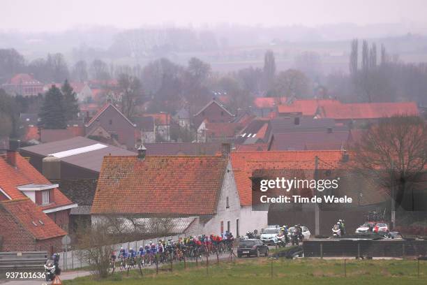 Peloton / Knokteberg / Landscape / during the 61st E3 Harelbeke 2018 a 206,4km race from Harelbeke to Harelbeke on March 23, 2018 in Harelbeke,...