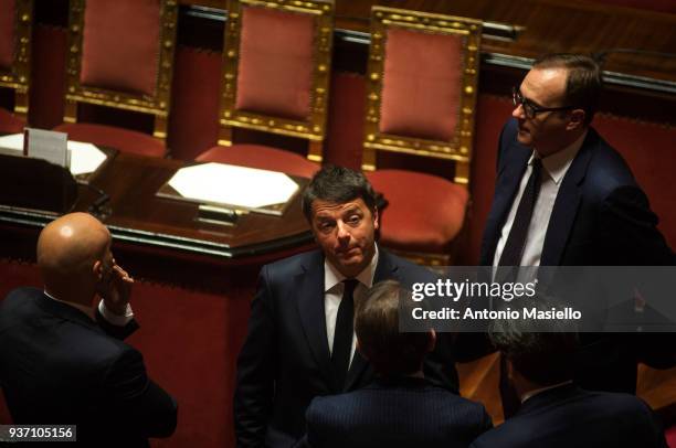 Former Italy's Prime Minister and Democratic Party secretary Matteo Renzi attends the first session of XVIII Legislature as voting takes place for...