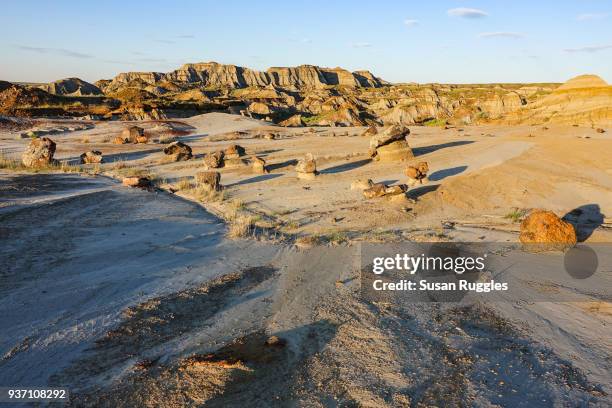 landscape, badlands, dinosaur provincial park - dinosaur provincial park fotografías e imágenes de stock