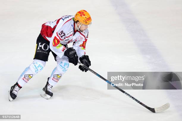 Christoph Koerner of Pinguins Bremerhaven during the DEL Playoff Quarterfinal match 5 between the EHC Red Bull Munich and Pinguins Bremerhaven on...