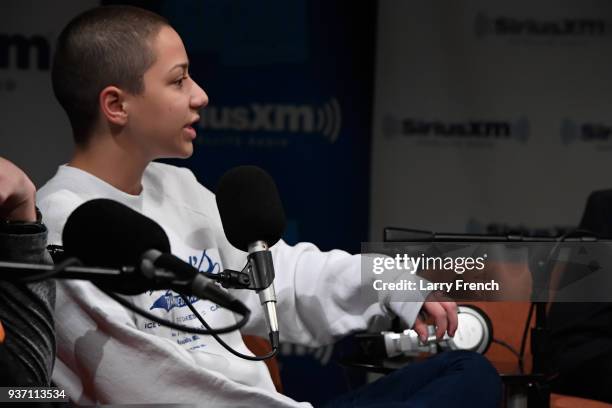 Dan Rather hosts a SiriusXM Roundtable Special Event with Parkland, Florida, Marjory Stoneman Douglas High School Students and activists Emma...