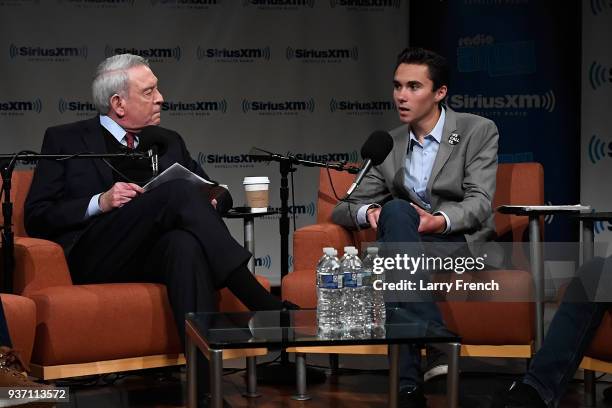 Dan Rather hosts a SiriusXM Roundtable Special Event with Parkland, Florida, Marjory Stoneman Douglas High School Students and activists Emma...