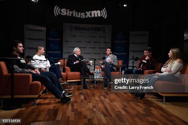 Dan Rather hosts a SiriusXM Roundtable Special Event with Parkland, Florida, Marjory Stoneman Douglas High School Students and activists Alex Wind,...