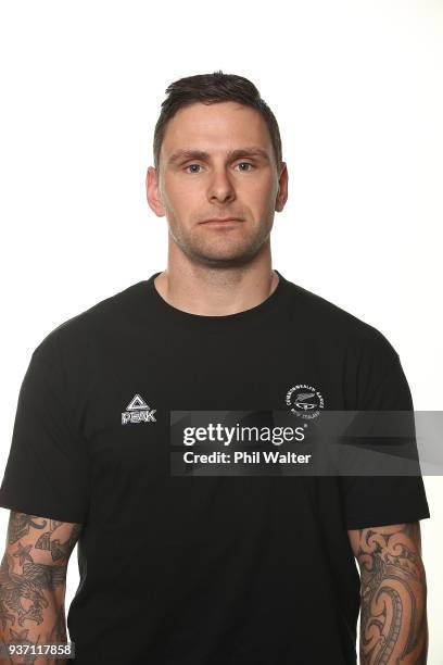 Eddie Dawkins poses during the NZOC cycling Commonwealth Games headshots session on October 18, 2017 in Cambridge, New Zealand.