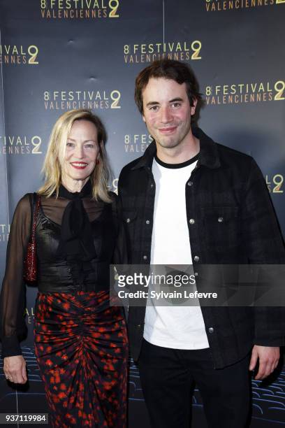 French actors Gabrielle Lazure and Yannis Lespert attend the photocall before the Tribute to Mario Luraschi during Valenciennes Film Festival on...