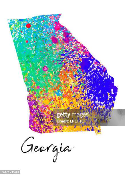 ilustraciones, imágenes clip art, dibujos animados e iconos de stock de georgia - georgia-estado-de-eeuu