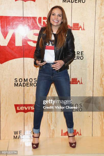 Fabiola Campomanes attends the Levi's Flagship Madero store opening at historical center streets on March 22, 2018 in Mexico City, Mexico.