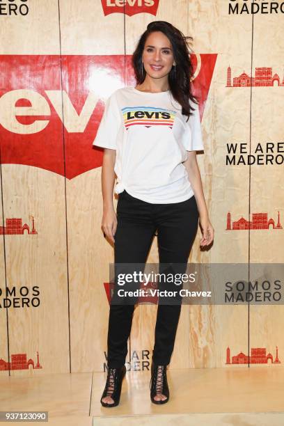 Adriana Louvier attends the Levi's Flagship Madero store opening at historical center streets on March 22, 2018 in Mexico City, Mexico.