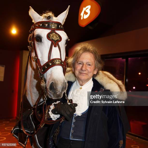 French equestrian stuntman Mario Luraschi attends the tribute dedicated to him during Valenciennes Film Festival on March 23, 2018 in Valenciennes,...