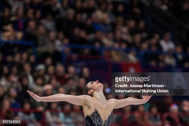 Kaetlyn Osmond of Canada competes in the Ladies Free Skating during day three of the World Figure Skating Championships at Mediolanum Forum on March...