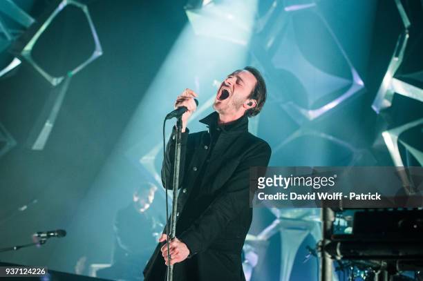 Tom Smith from Editors performs at L'Olympia on March 23, 2018 in Paris, France.