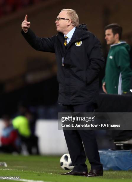 Scotland manager Alex McLeish during the international friendly match at Hampden Park, Glasgow.