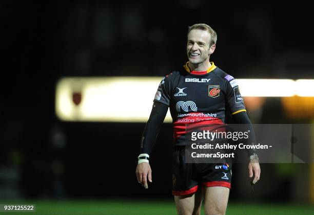 Dragons' Sarel Pretorius during the Guinness PRO14 Round 18 match between Dragons and Toyota Cheetahs at Rodney Parade on March 23, 2018 in Newport,...