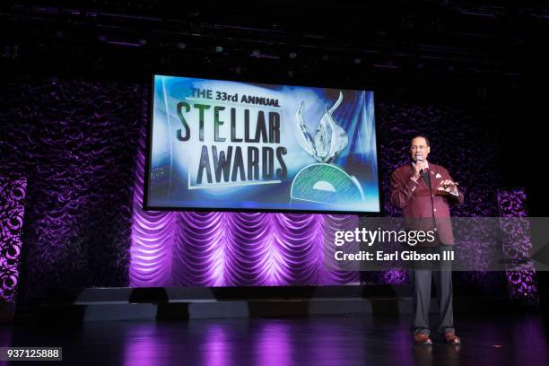 Executive Producer Don Jackson speaks onstage at the Stellar Gospel Music Awards' Independent Artists and Quartet Showcase at The Orleans Showroom at...