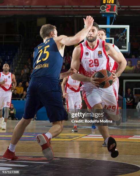 Patricio Garino, #29 of Baskonia Vitoria Gasteiz in action during the 2017/2018 Turkish Airlines EuroLeague Regular Season Round 28 game between FC...