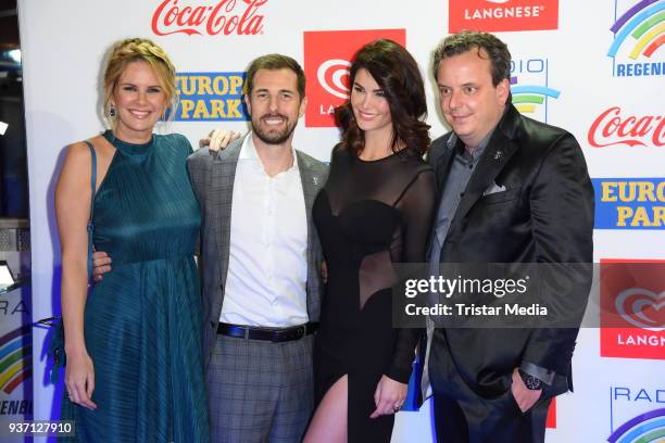 Monica Ivancan, her husband Christian Meier, Michael Mack and his wife Miriam Mack attend the Radio Regenbogen Award 2018 on March 23, 2018 in Rust,...