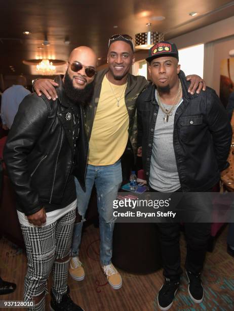 Composer JJ Hairston, songwriter Ted Winn and musician Anthony Brown attend the Recording Academy Outreach brunch during the 2018 Stellar Gospel...