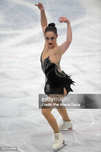 Kaetlyn Osmond of Canada competes in women free skating during day three of the World Figure Skating Championships at Mediolanum Forum on March 23,...