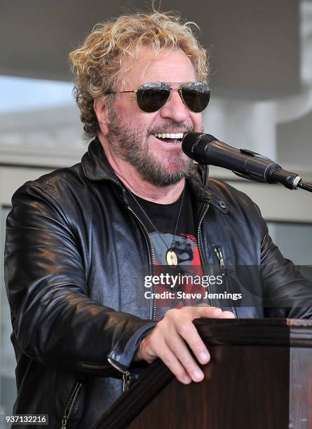 Musician Sammy Hagar is inducted into the 2018 "Bammies Walk of Fame" at Bill Graham Civic Auditorium on March 23, 2018 in San Francisco, California.