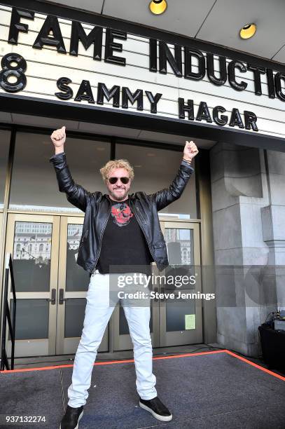 Musician Sammy Hagar is inducted into the 2018 "Bammies Walk of Fame" at Bill Graham Civic Auditorium on March 23, 2018 in San Francisco, California.