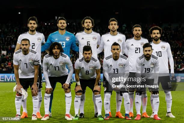 Teamphoto of Egypt back row Ali Gabr of Egypt, Ahmed El Shenawy of Egypt, Ahmed Hegazy of Egypt, Ahmed Hassan of Egypt, Mahmoud Ibrahim of Egypt,...