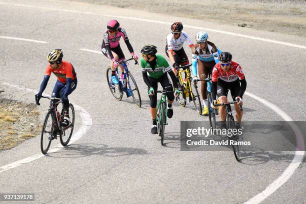 Jordi Simon Casulleras of Spain and Team Burgos BH / Francois Bidard of Franceand Team AG2R La Mondiale / Maxime Monfort of Belgium and Team Lotto...