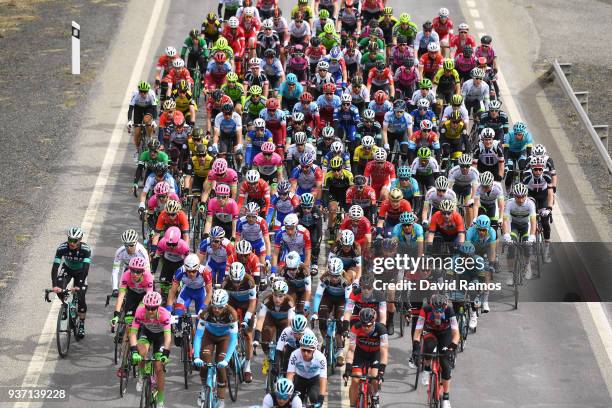 Landscape / Peloton / during the Volta Ciclista a Catalunya 2018, Stage 5 a 212,9km stage from Llivia to Vielha Val D'Aran on March 23, 2018 in...