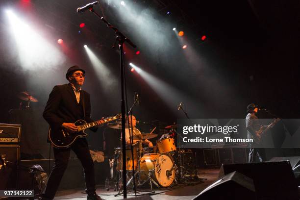 Leigh Heggarty, Dave Ruffy and John "Segs" Jennings of Ruts DC perform at The Forum on March 23, 2018 in London, England.