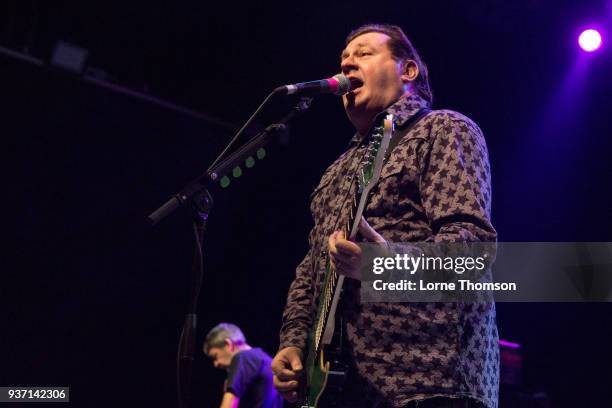 Jake Burns of Stiff Little Fingers performs at The Forum on March 23, 2018 in London, England.