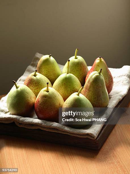 mini forelle pears - forelle pear stock pictures, royalty-free photos & images