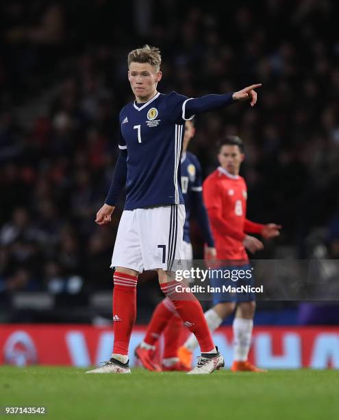 Scott McTominay of Scotland is seen during the Vauxhall International Challenge match between Scotland and Costa Rica at Hampden Park on March 23,...