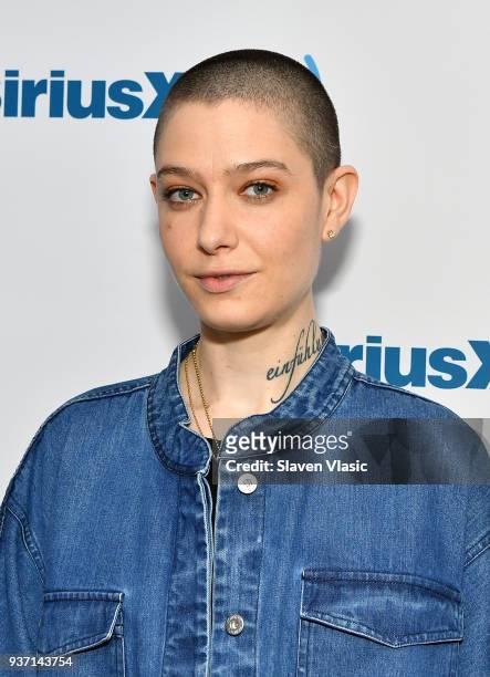 Actor Asia Kate Dillon visits SiriusXM Studios on March 23, 2018 in New York City.