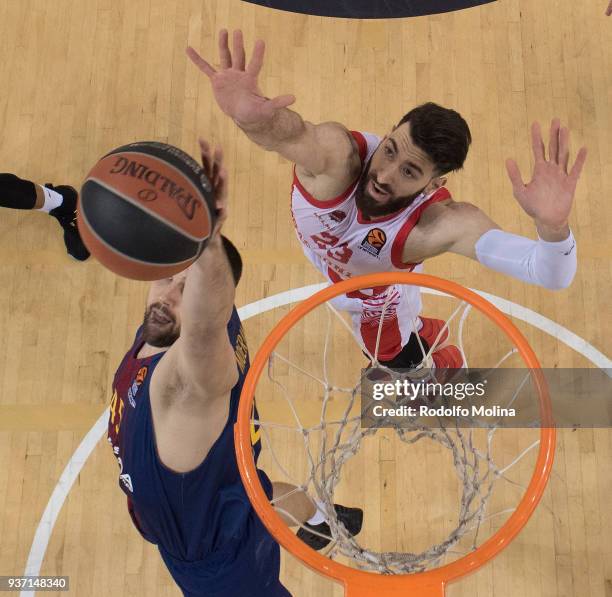 Tornike Shengelia, #23 of Baskonia Vitoria Gasteiz in action during the 2017/2018 Turkish Airlines EuroLeague Regular Season Round 28 game between FC...