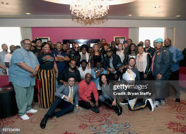 Singers Percy Bady, Tasha Cobbs-Leonard, Marvin Sapp, JJ Hairston, Erica Campbell, Anthony Brown, Byron Cage and Charles Butler, singer Travis...