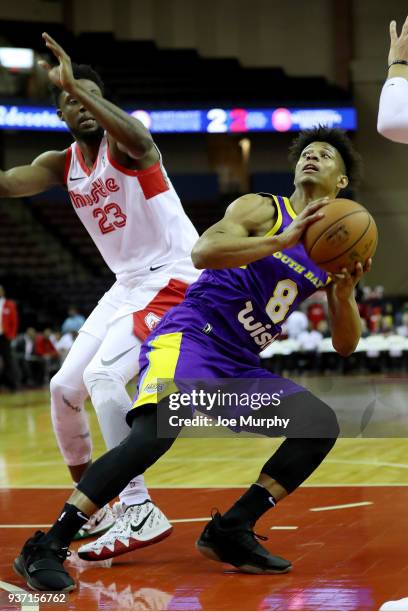Scott Machado of the South Bay Lakers shoots the ball during the game against the Memphis Hustle during a NBA G-League game on March 23, 2018 at...
