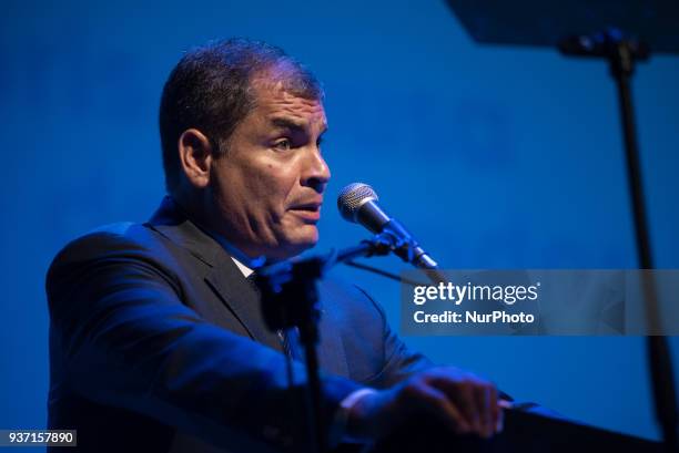 Ecuadorean former president Rafael Correa recieved the Honoris Causa Doctorate Award on March 23, 2018 in Santa Fe, Argentina.