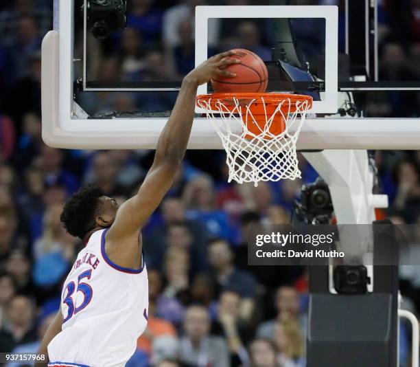 Kansas center Udoka Azubuike gets and easy two on Clemson in the first half during the third round of the 2018 NCAA Photos via Getty Images Men's...