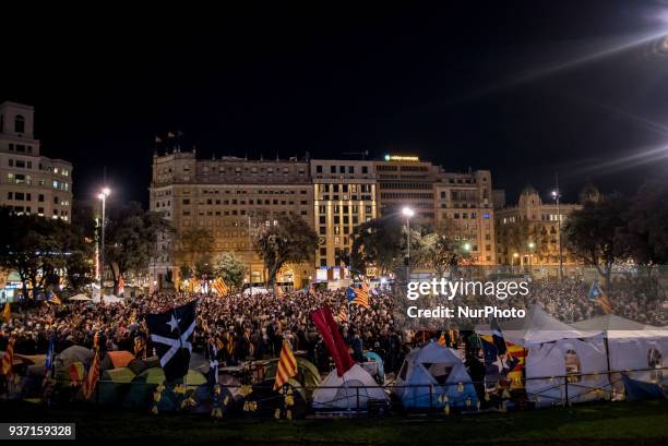 In Barcelona, Spain , thousands go in the streets to protest against Spanish justice and in support of jailed Catalan politicians on 23 March, 2018....